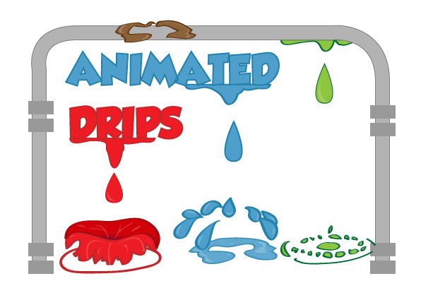 Animated Water - Drips and Splashes | 2D Game Assets and Graphics