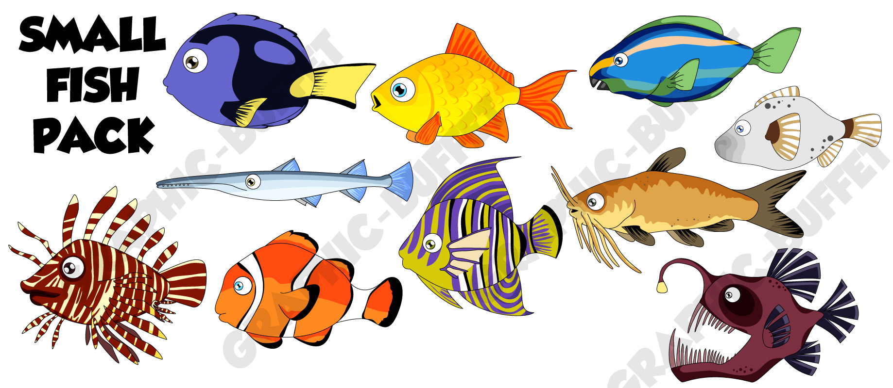 Animated Little Fish | 2D Game Art | Underwater Graphics | Sprites